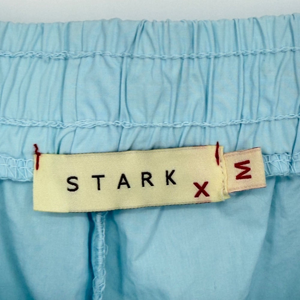 NWOT Stark X Wide Leg Pants Light Blue Cotton Stretch Drawstring Made in USA M - Picture 3 of 15